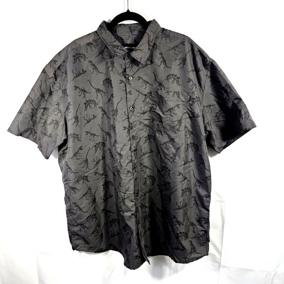 Men's Molokai Surf Co Dinosaur Skeleton Button Up Short Sleeve Shirt 2XL - Picture 1 of 5